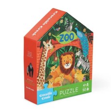 50 pc Crocodile Creek Flat House Puzzle - Zoo